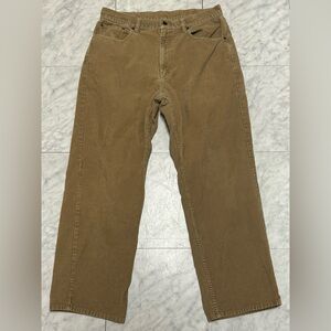 LL Bean Men’s Corduroy Pants 34 Brown Tan Straight Leg